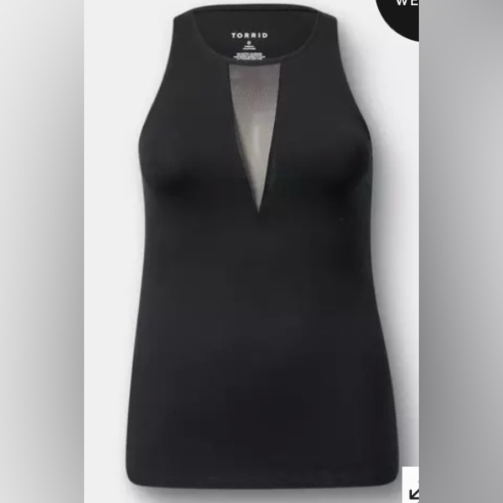 Foxy Mesh Inset Tank - Black